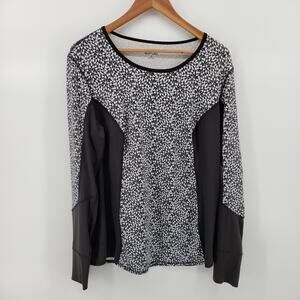 Lands' End Sport Women's L 14-16 Long Sleeve Performance T-Shirt Base Layer Flaw